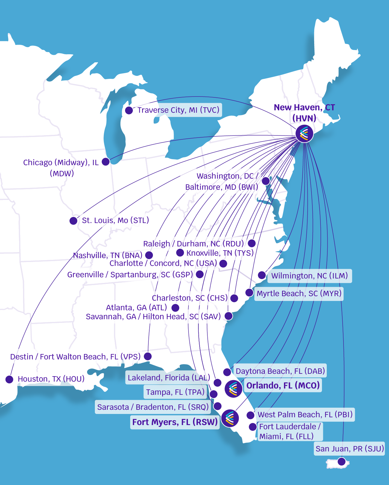 HVN Destinations Map