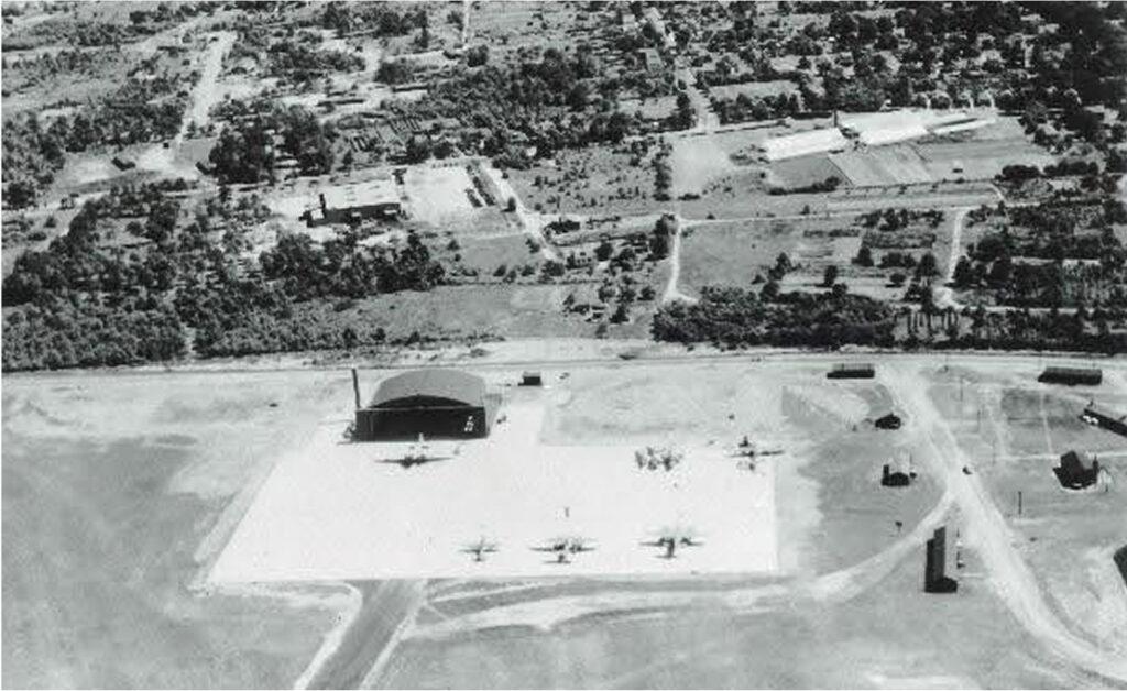 1942 - Aerial Photograph of the New Haven Airport converted to a army air base
